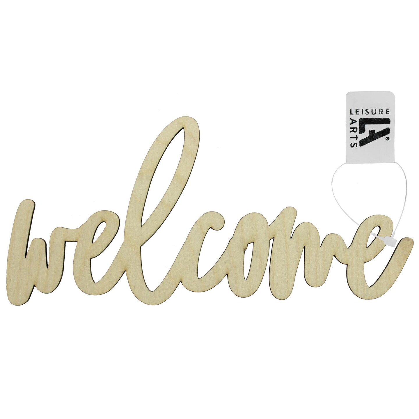 Leisure Arts Unfinished Wood Words - 8.5" x 4" Welcome wood cutout - word cutouts for crafts - wooden words for crafts - wooden cut out letters - laser cut words - medium size