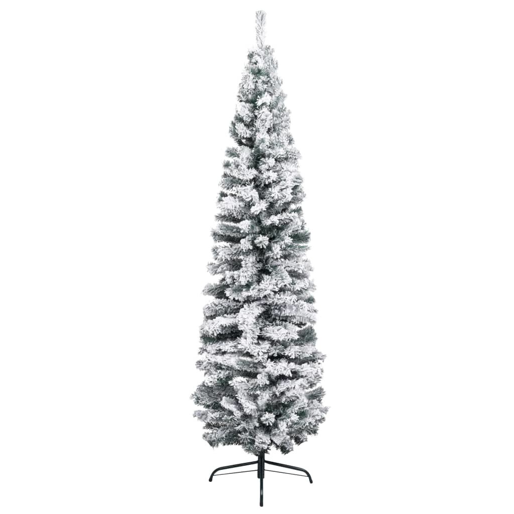 Slim Artificial Christmas Tree with LEDs&#x26;Ball Set