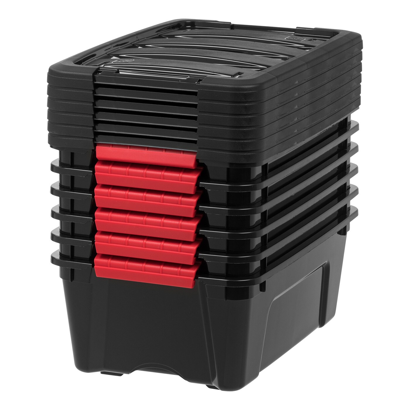 IRIS USA Plastic Storage Bins with Lids and Secure Latching Buckles