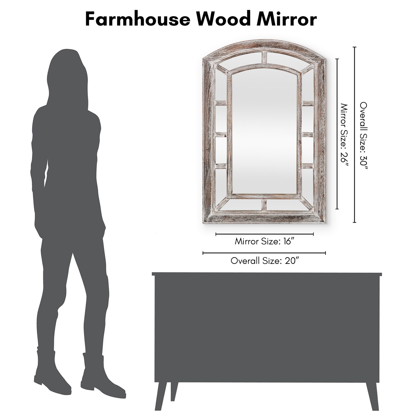 Americanflat Mirror in Natural Sycamore - Irregular Wall Mirror for Bathroom, Living Room, Entryway Hall, and Decorative Mirror for Bedroom