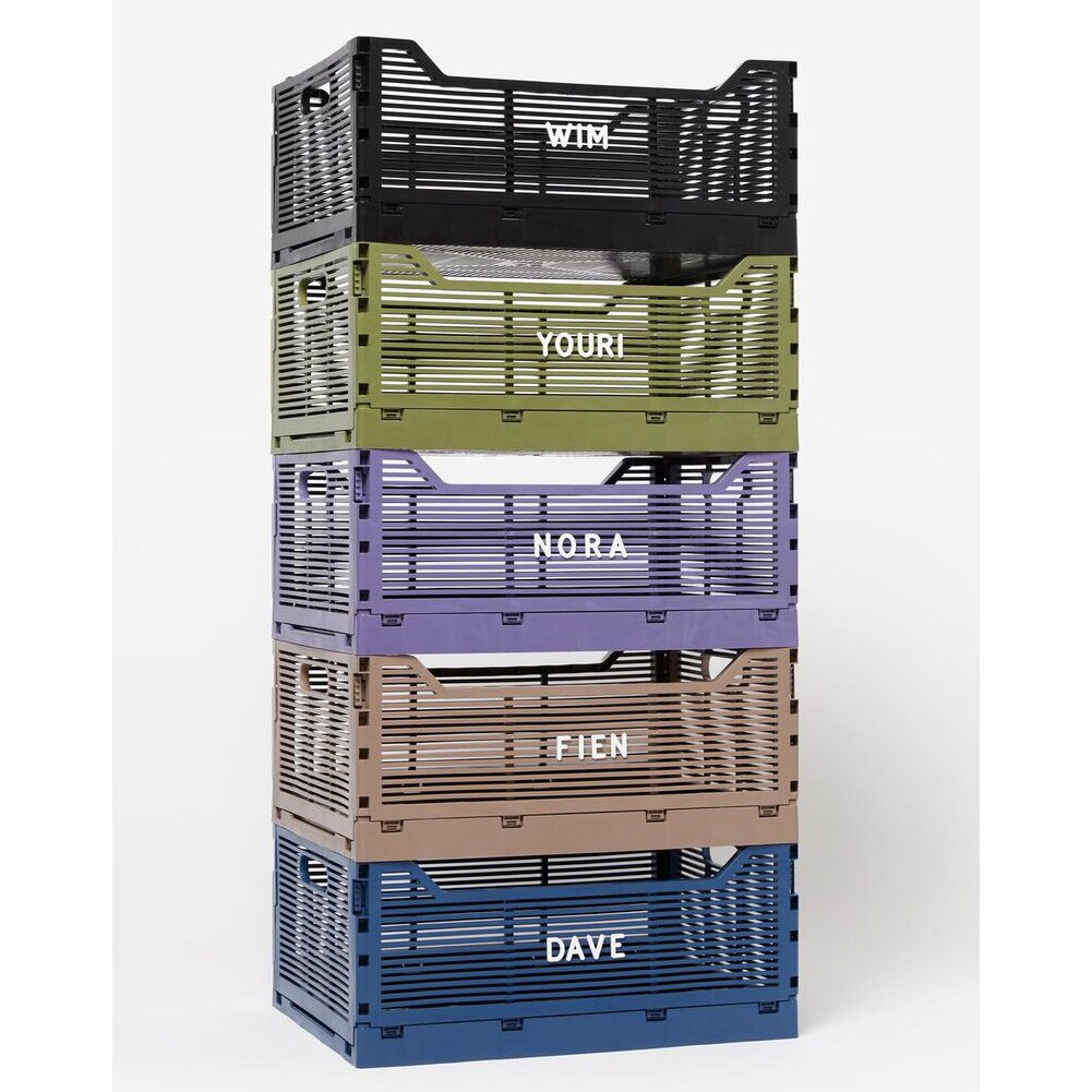 Stackable Folding Storage Crate Foldable Space Saving Bins for Home Kitchen Classroom Office