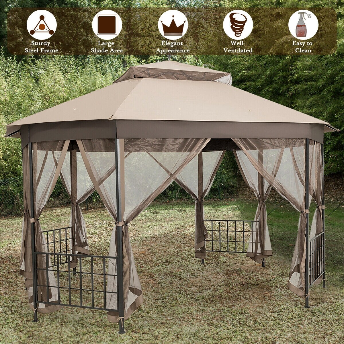 10&#x27;x 12&#x27; Octagonal Patio Gazebo