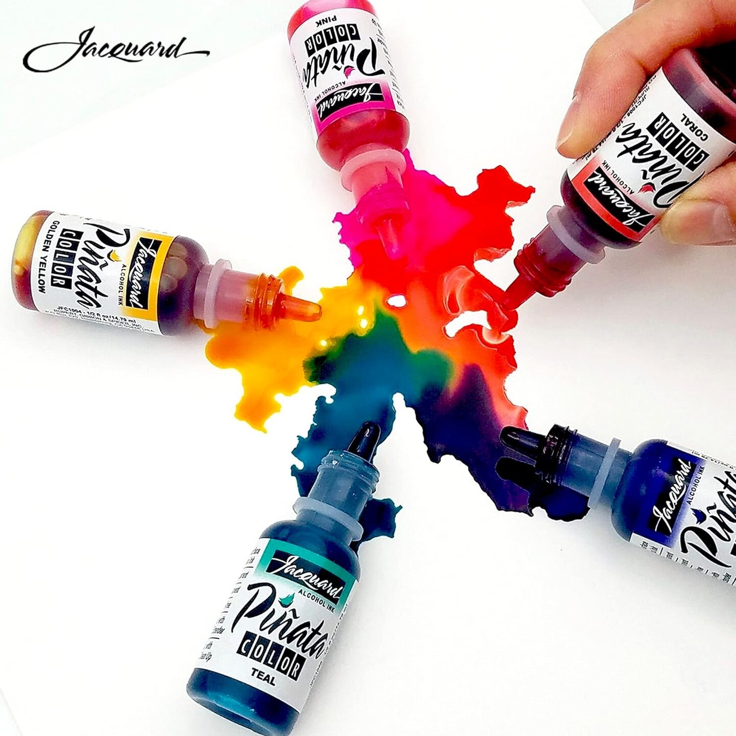 Pinata Brass Alcohol Ink 4-Ounce, Pixiss 20ml Needle Tip Applicator Bottle and Funnel, Bundle for Yupo and Resin