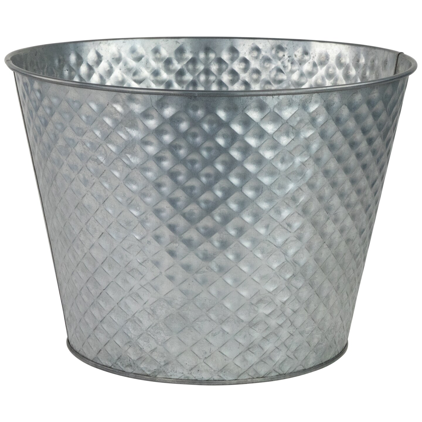 Northlight 14&#x22; Silver Zinc Bucket Christmas Tree Collar