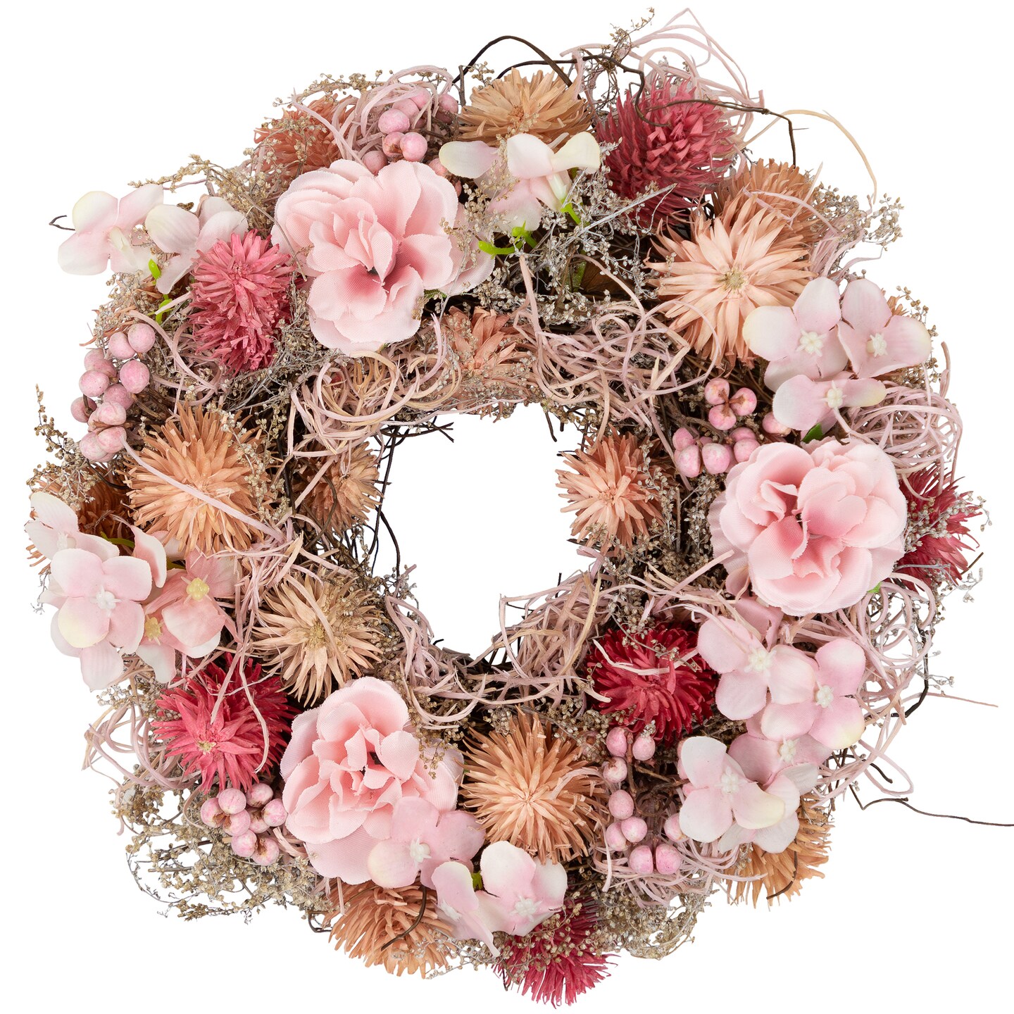 Northlight Mixed Floral Artificial Spring Wreath - 9.75&#x22; - Pink