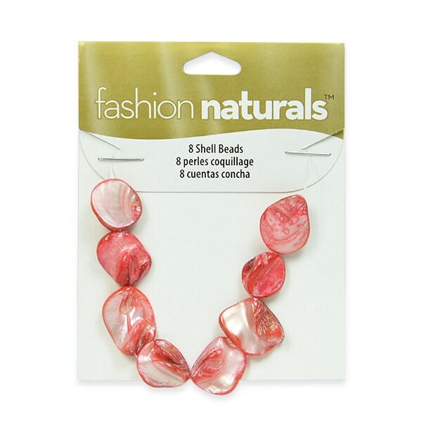 Sea Shell Chunky 12mm-18mm Beads PK/8 Tinted  Rust