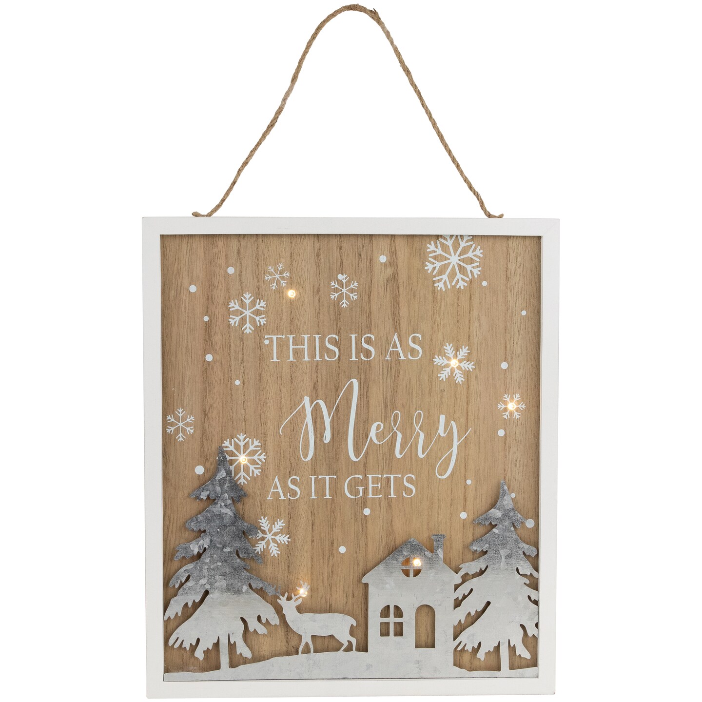 Northlight Lighted &#x22;This Is As Merry As It Gets&#x22; Christmas Wall Sign - 13.75&#x22;