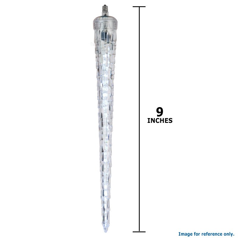 9 Inch C7 Falling Icicle Cool White Bulb