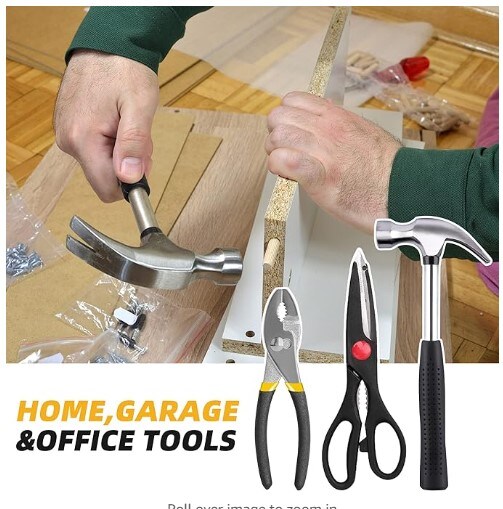 40-Piece Home Tool Kit with Carrying Case, Small Basic Hand Tool Set Ideal for DIY Construction, Home Maintenance, and Woodworking