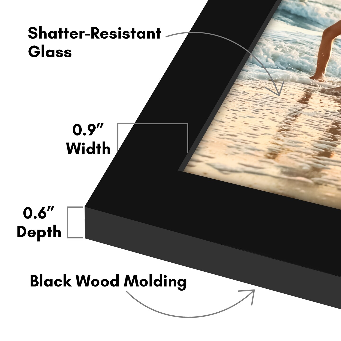 Americanflat Gallery Picture Frame - Photo Frame for Wall Decor - Shatter Resistant Glass - Adjustable Hanging Hardware - Includes Easel for Tabletop Display