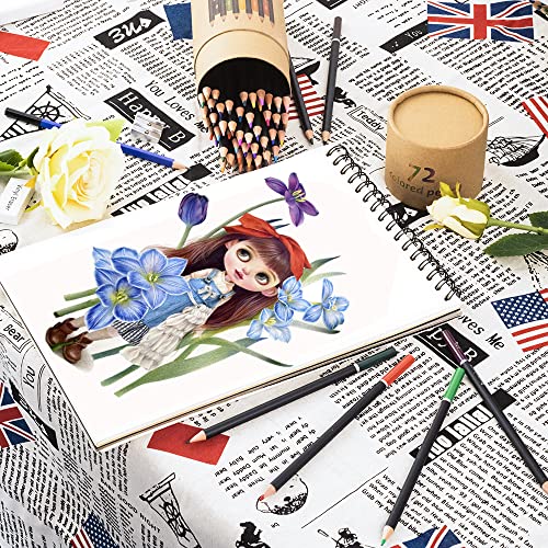 Colored Pencils for Adult Coloring Book,Set of 72 Colors,Artists Soft Core with Vibrant Color,Ideal for Drawing Sketching Shading,Coloring Pencils for Adults Beginners kids