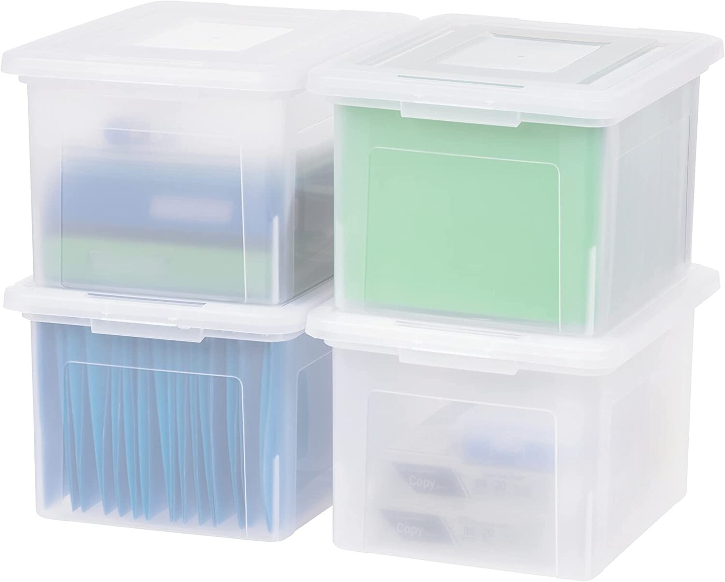 IRIS USA Letter Legal Size Plastic File Box, Home Organizing Storage Container