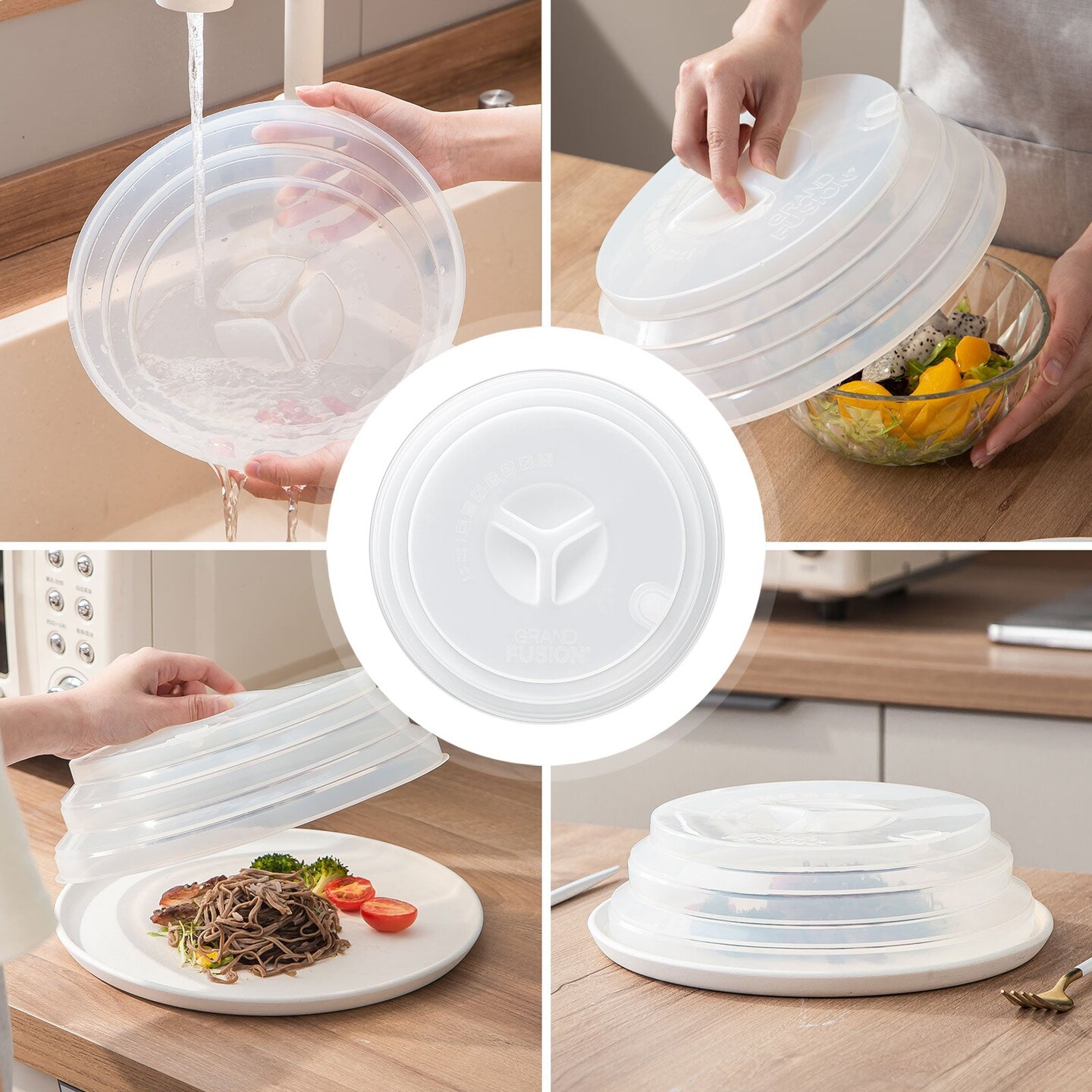 Microwave Food Covers - Silicone Vented Reusable Covers, From Grand Fusion