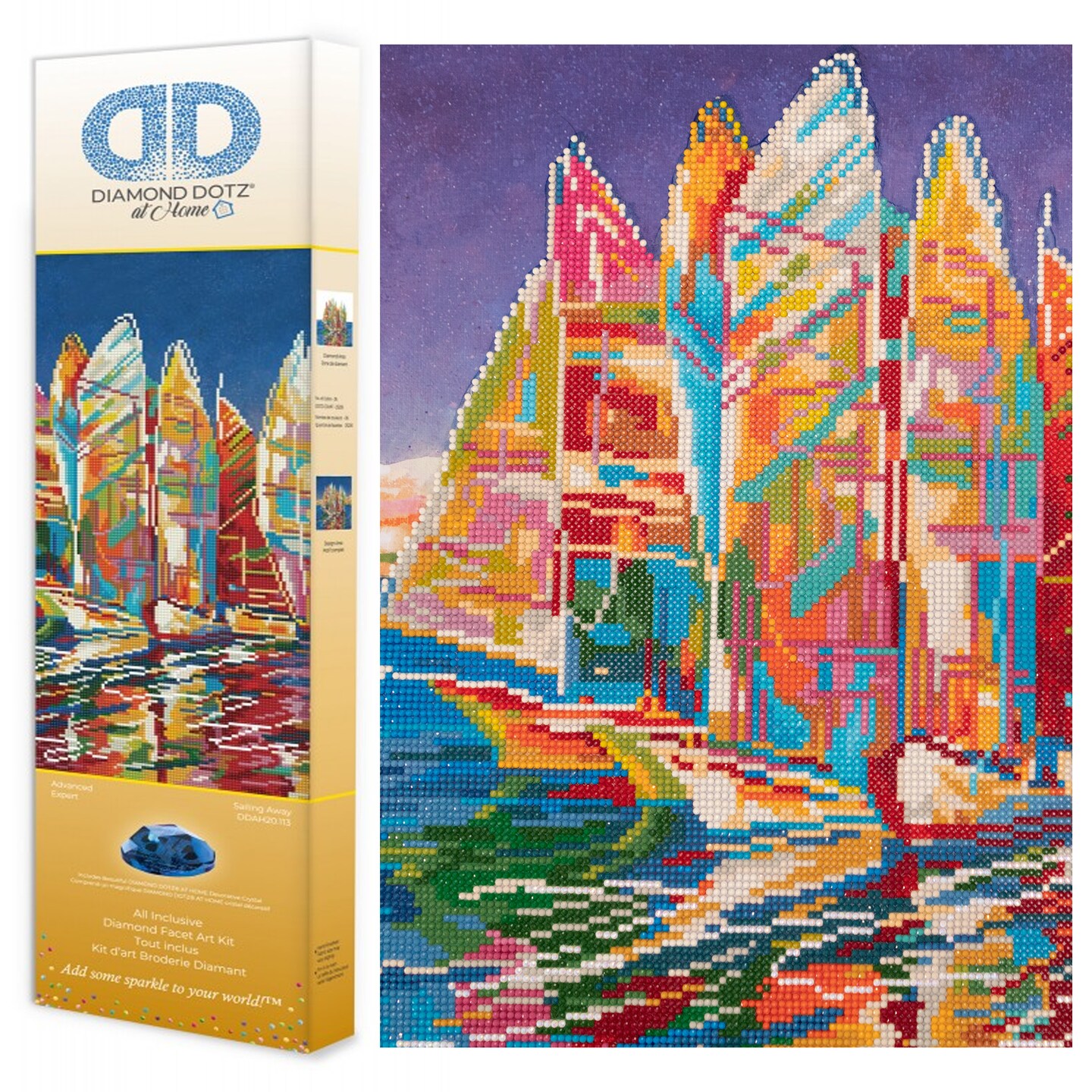 Diamond Dotz at Home Sailing Away Diamond Painting Kits for Adults - Diamond Art Kits a Relaxing Creative Craft Kit with Dotz Gems 20x24