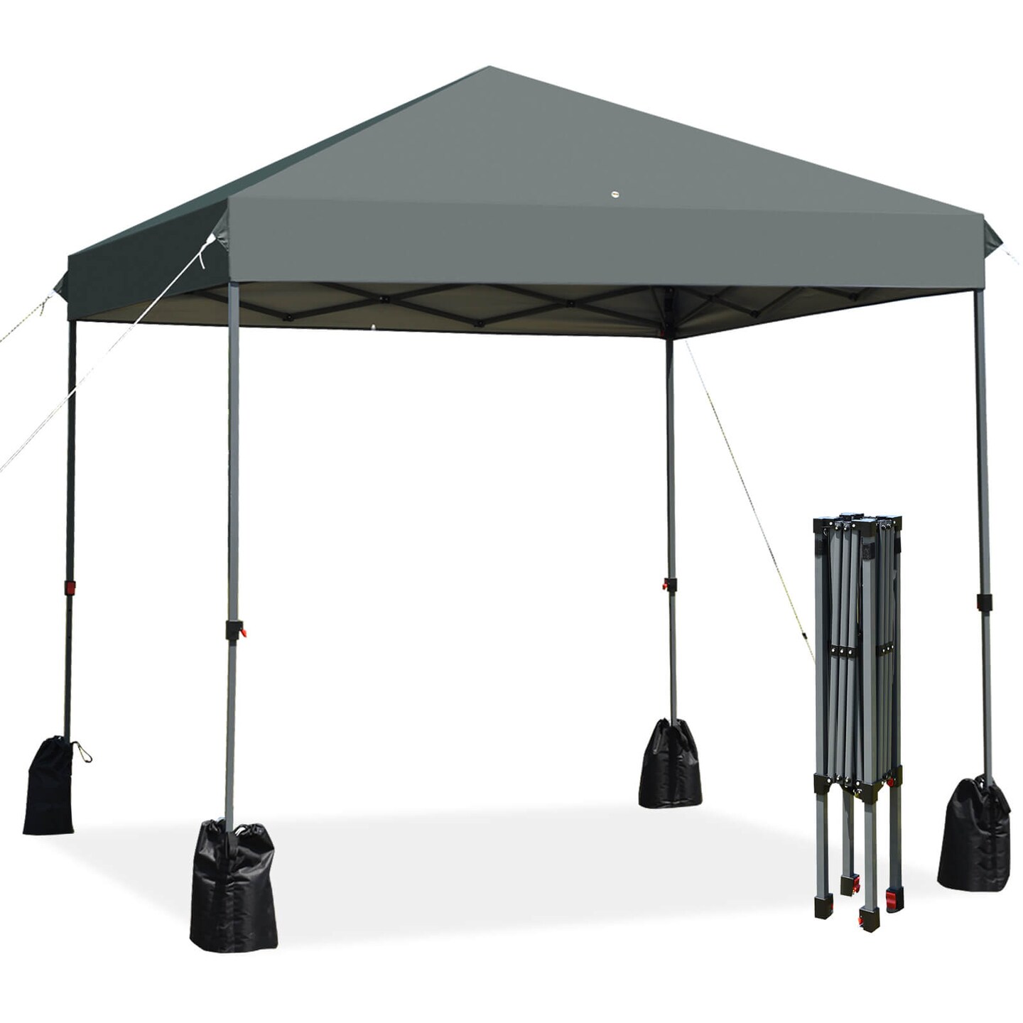 8&#x27;x8&#x27; Outdoor Pop up Canopy Tent  w/Roller Bag-White
