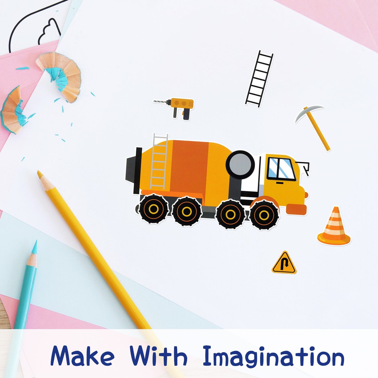 Wrapables Make Your Own Sticker Sheets, DIY Make a Face Animal, Food, Party Favor Stickers (24 Sheets)