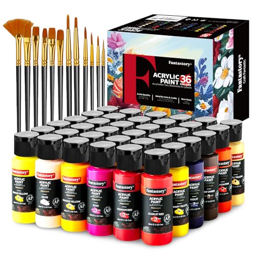 Professional Acrylic Paint Set with Brushes