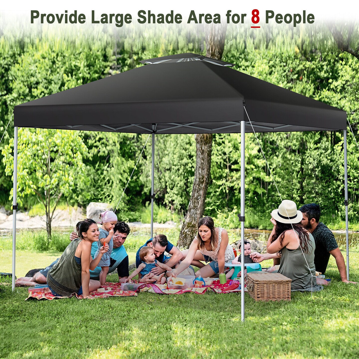2-Tier Pop-up Canopy Tent with Wheeled Carry Bag