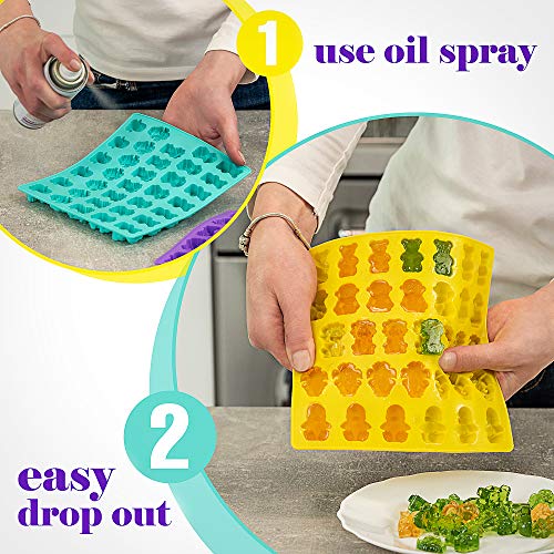 Webake Large Gummy Bear Molds, Silicone Owl Frog Gummy Mold with 2  Droppers, 1 Inch Big Gummy Bear BPA Free, 3 Animals Candy Molds Pinch Test  Approved