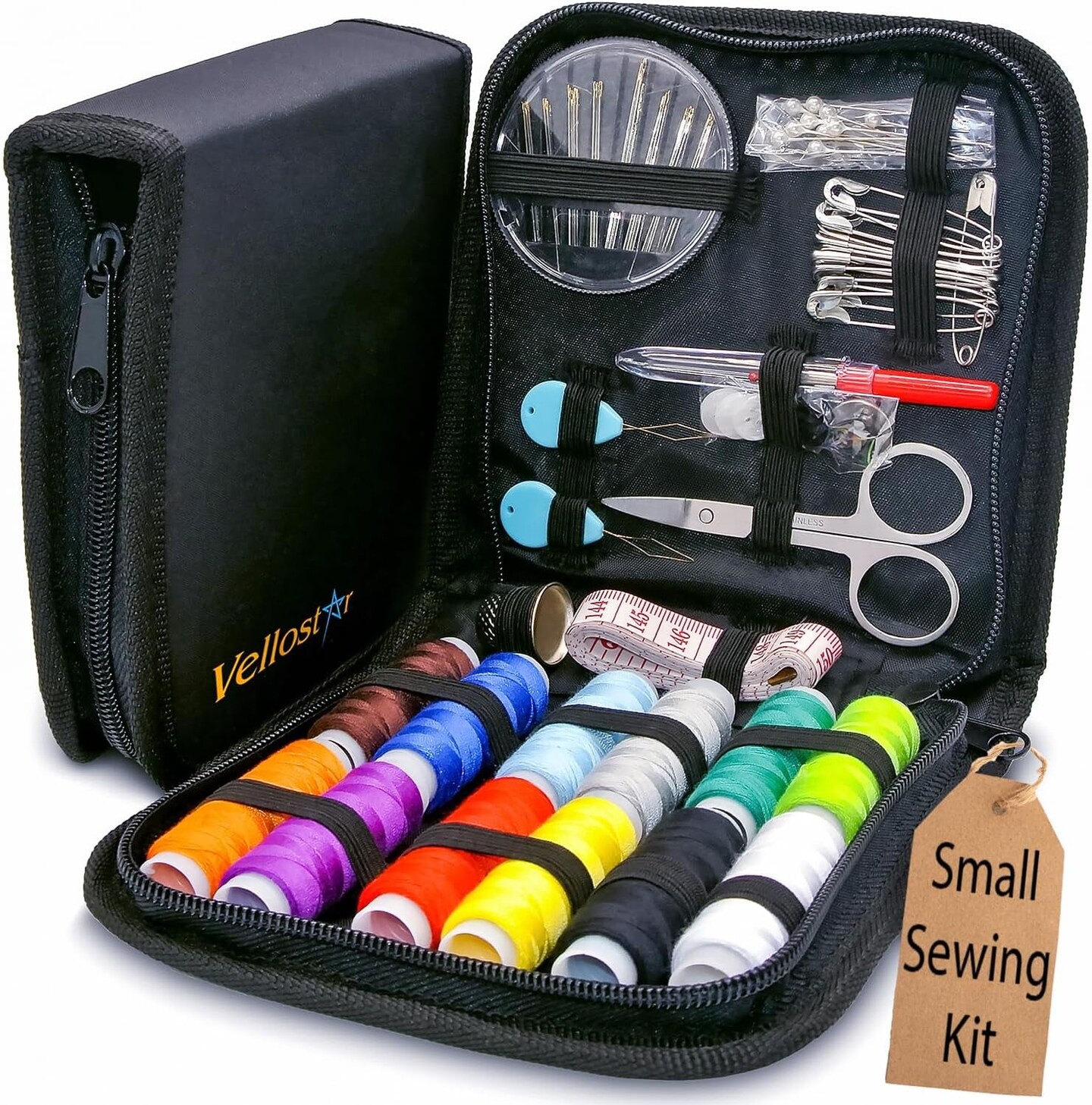  Easy to Use Sewing Kit for Adults - Over 100 Sewing Supplies  and Accessories, Needle and Thread Kit for Mending - Basic Hand Sewing Kits  for Small Fixes, Travel Sewing Kit