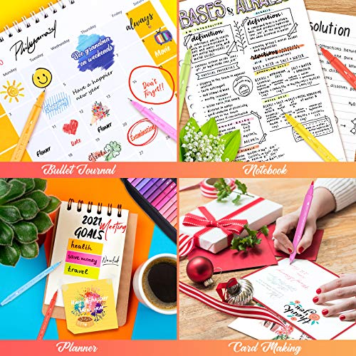 Coloring Markers Pens Set for Adult Coloring Book, Soucolor 72 Colors Dual Tip Art Markers (Fineliner&#x26;Brush, Numbered Penholder) with Case for Adults Kids Artist Drawing Journaling Sketching Lettering