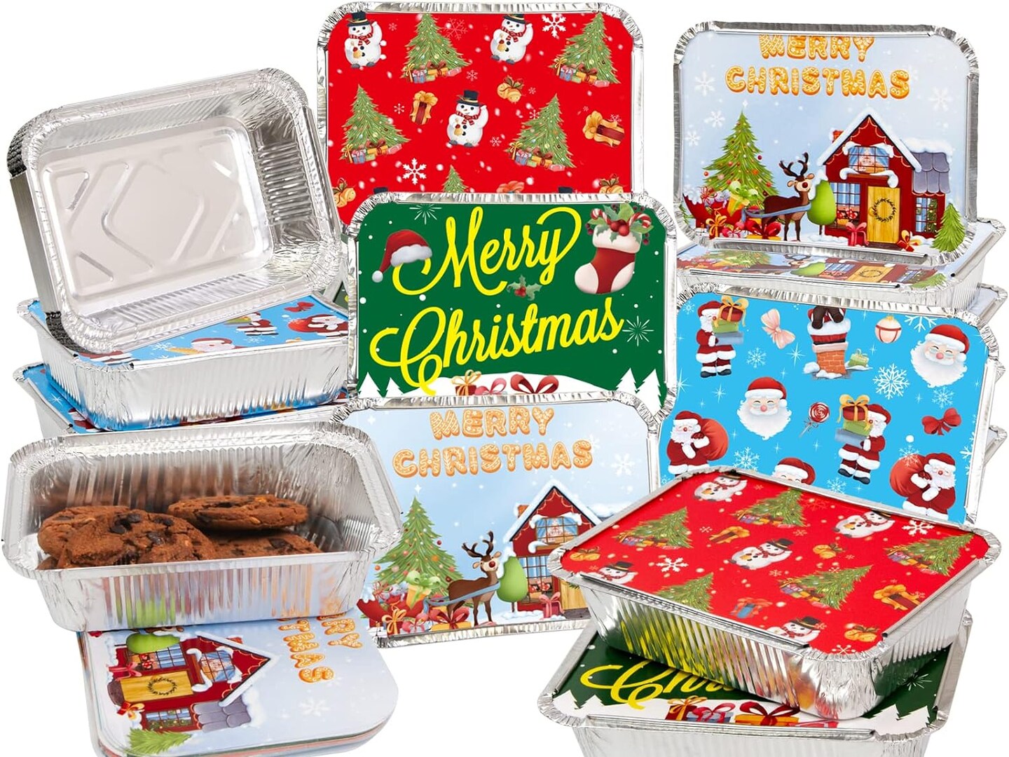 36 PCS Disposable Santa Goodie Sacks Containers Christmas Winter Party Favors