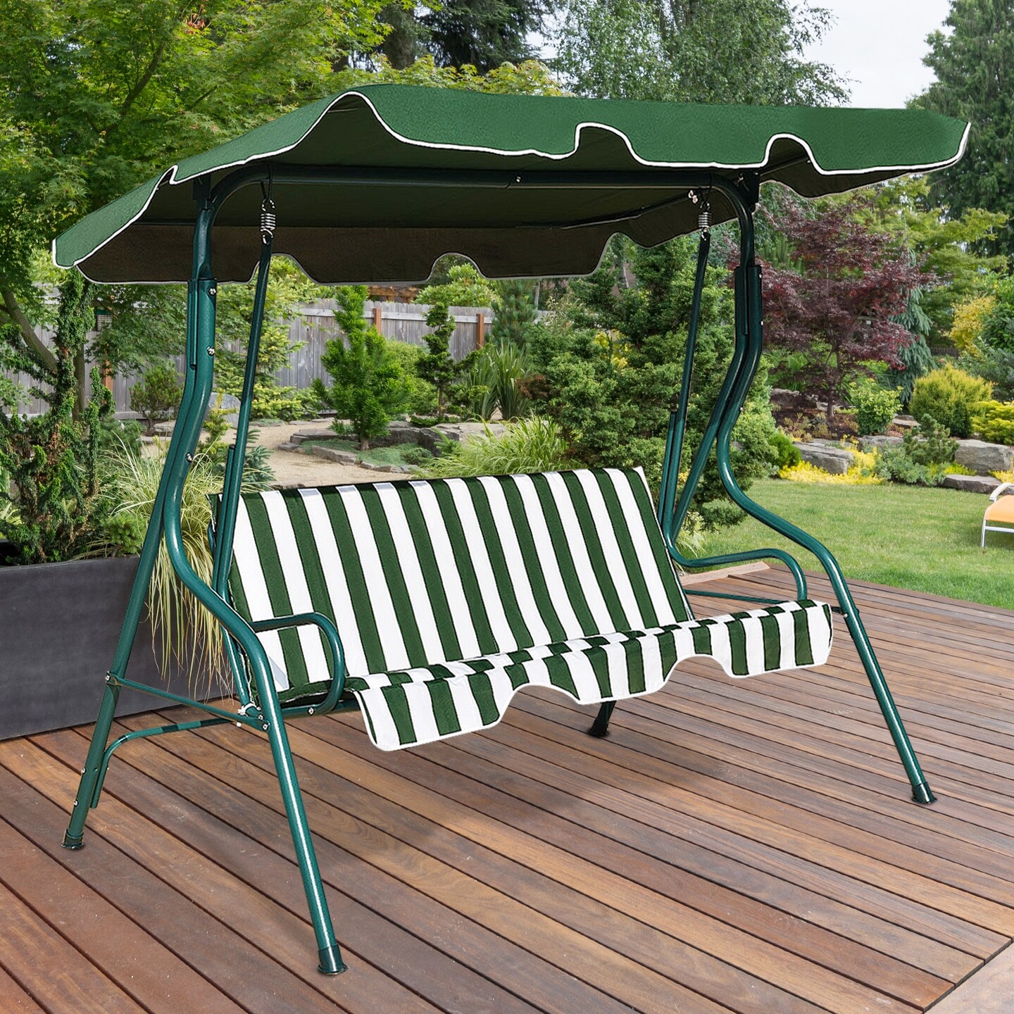 3 Seats Patio Canopy Swing