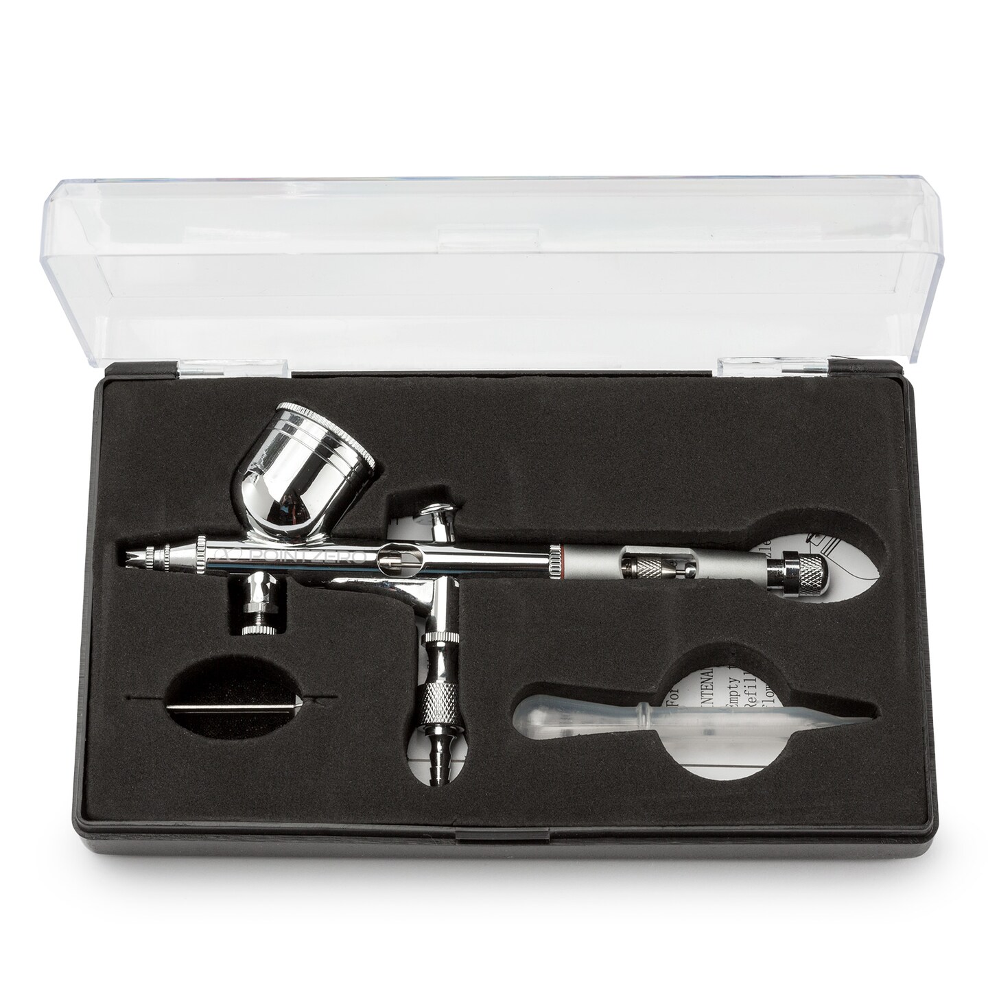 PointZero Dual-Action 9cc Gravity-Feed Airbrush Set w/ MAC Valve - .2mm Nozzle