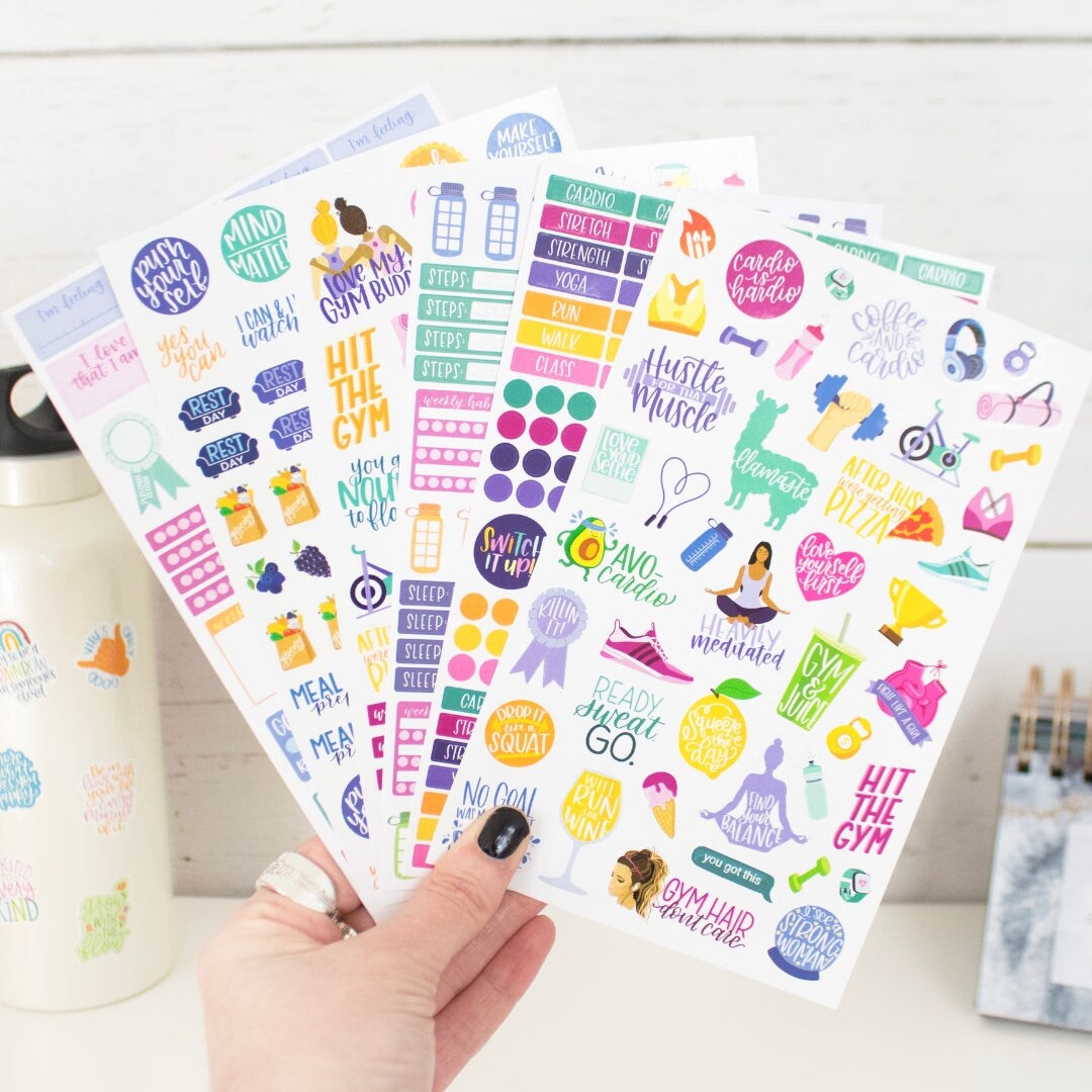 bloom daily planners Sticker Sheets, Fitness & Healthy Living Stickers 