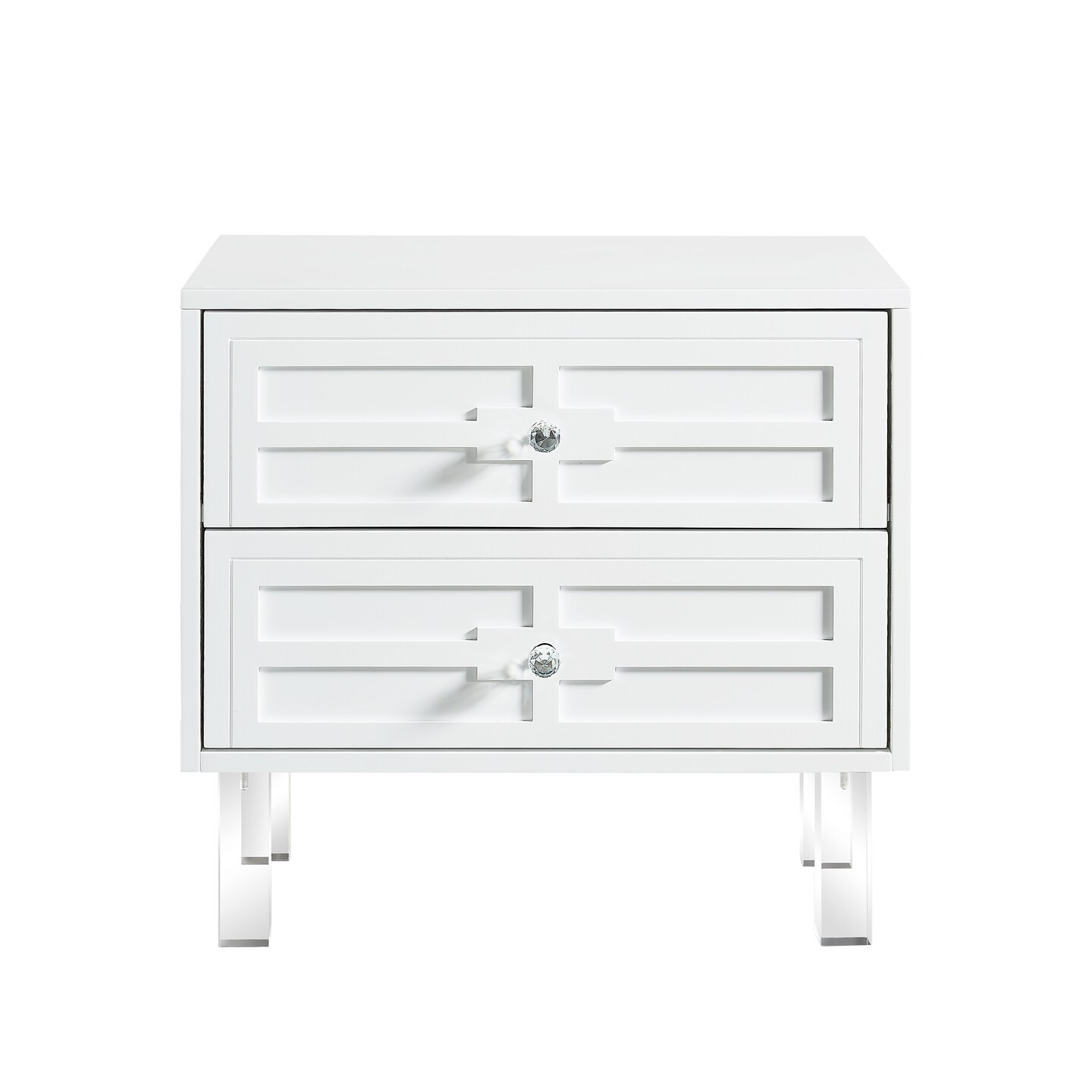 Gillian Modern Lacquered Lucite Leg Side/Accent Table/Nightstand