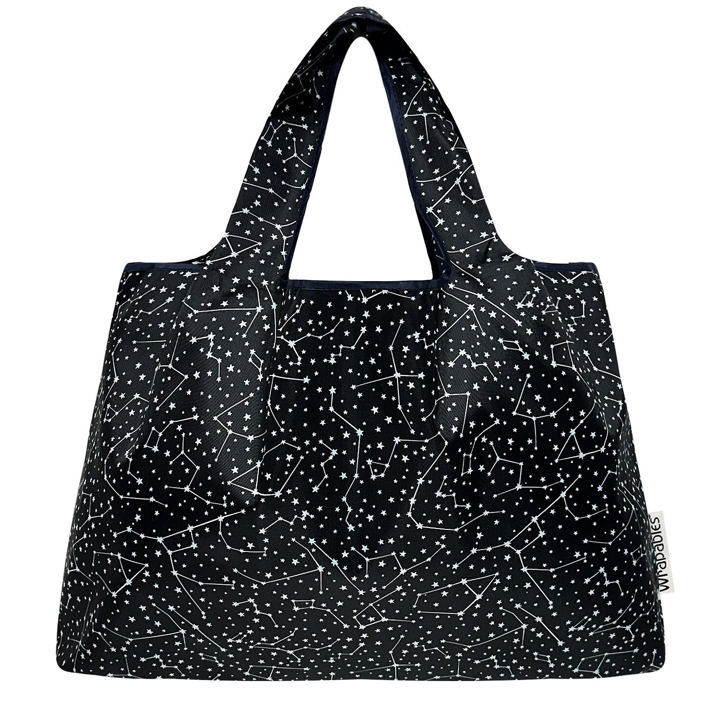 Wrapables Large Foldable Tote Nylon Reusable Grocery Bags, Constellations