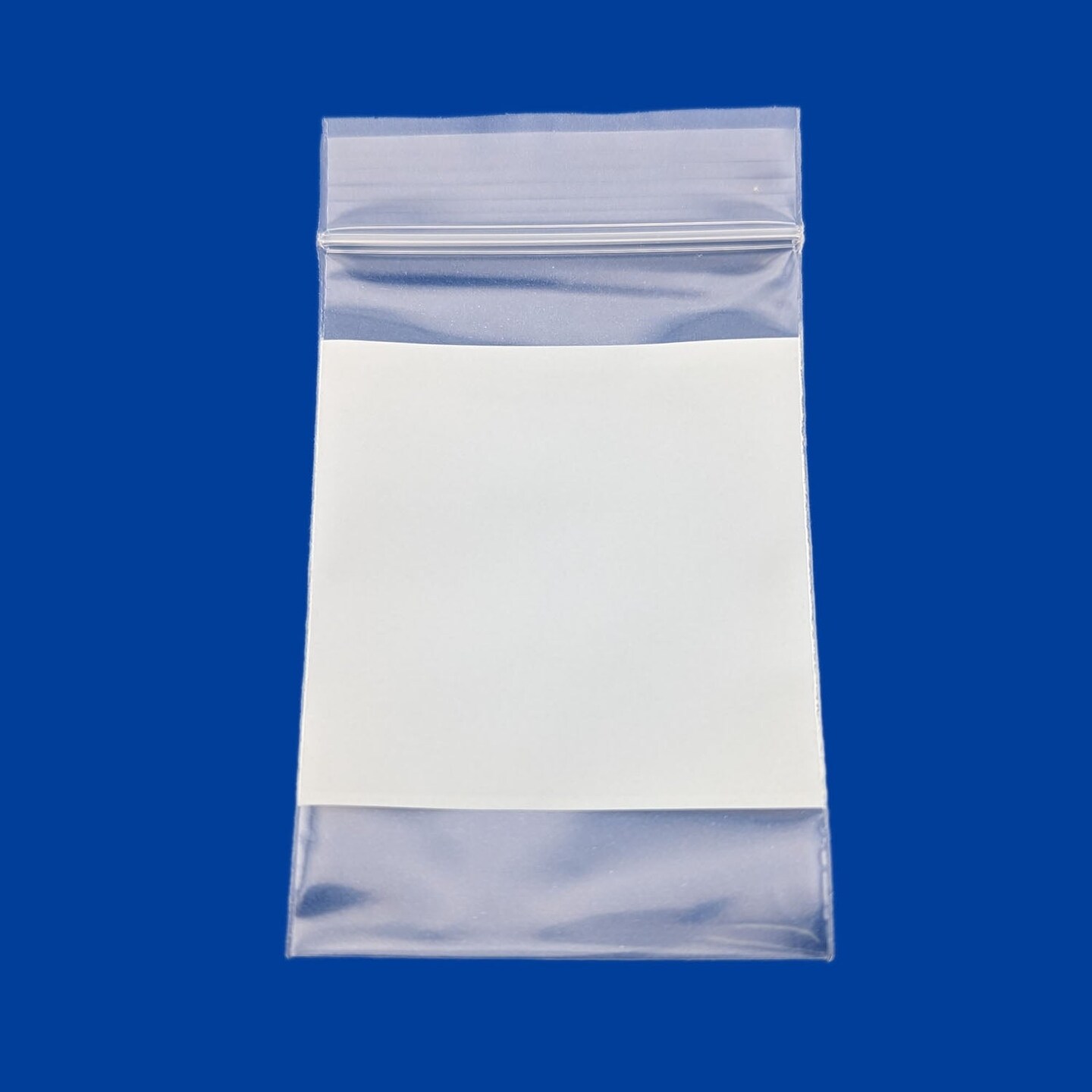 Reclosable Plastic Zipper Bags 2 mil, White Block Center. (100 Bags)