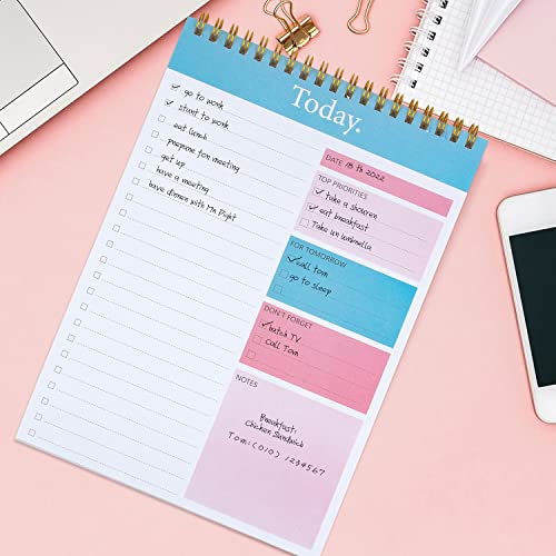 To Do List Notepad - Daily Planner Notepad Undated 52 Sheets Tear Off, 6.5&#x22; x 9.8&#x22; Checklist Productivity Organizer with Hourly Schedule for Tasks