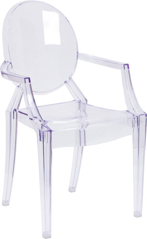Ghost Chair with Arms in Transparent Crystal