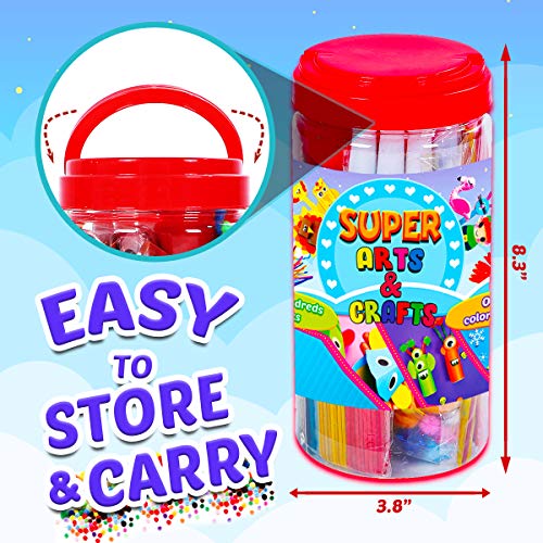 Goody King Arts and Crafts Supplies for Kids - Craft Art Supply Jar Kit for  Student Age 4 5 6 7 8 9 10 Year Old Crafting Activity - Collage Arts Set