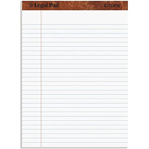 8.5 x 11 Legal Pads, 12 Pack, The Legal Pad Brand, Wide Ruled, White Paper, 50 Sheets Per Writing Pad, Made in the USA (7533)