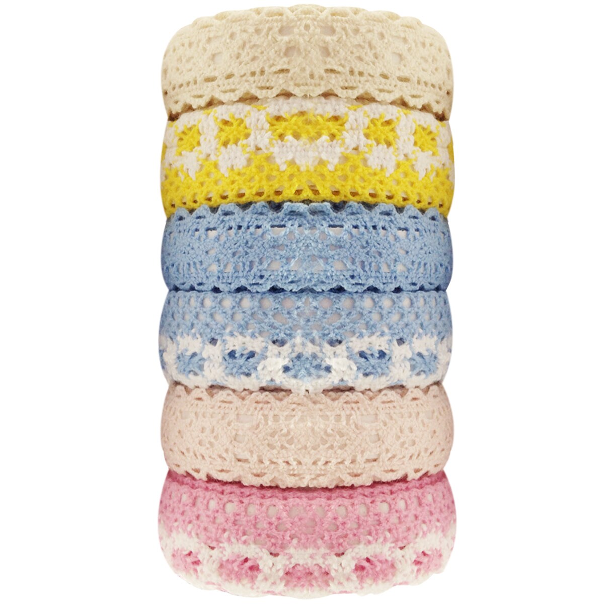 Wrapables Colorful Decorative Lace Tape Collection (set of 6)