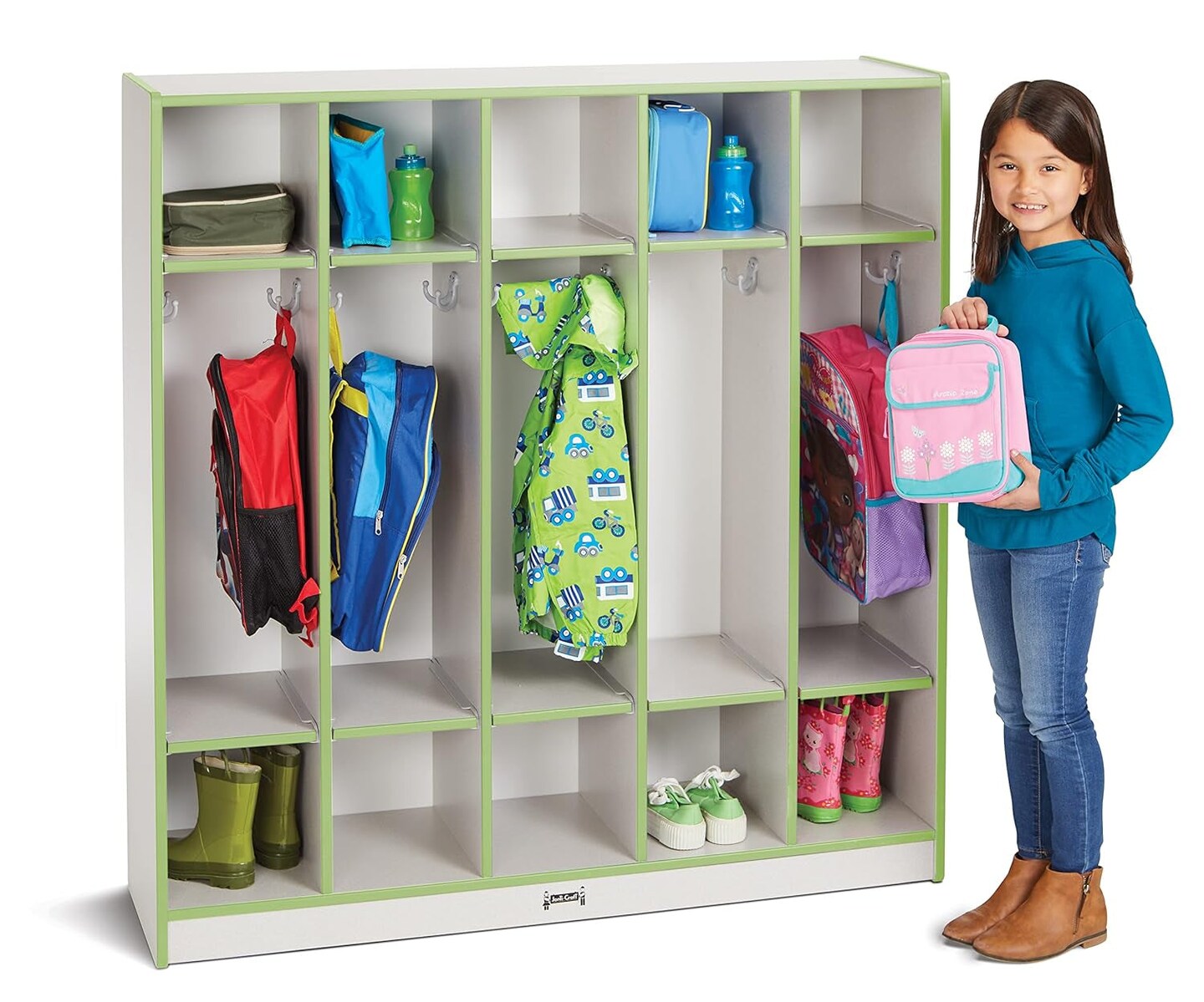 Rainbow Accents 2681JCWW130 5 Section Coat Locker - Key Lime Green