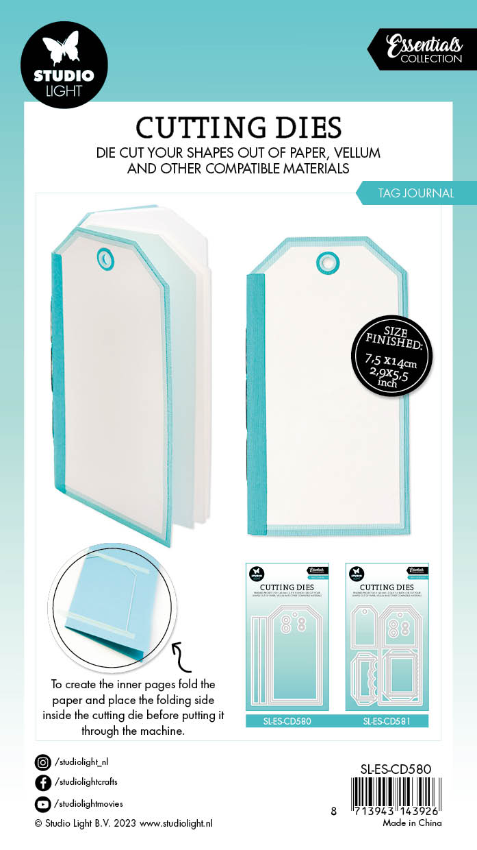 Studio Light SL Cutting Die Tag Journal Essentials 98x140x1mm 7 PC nr.580
