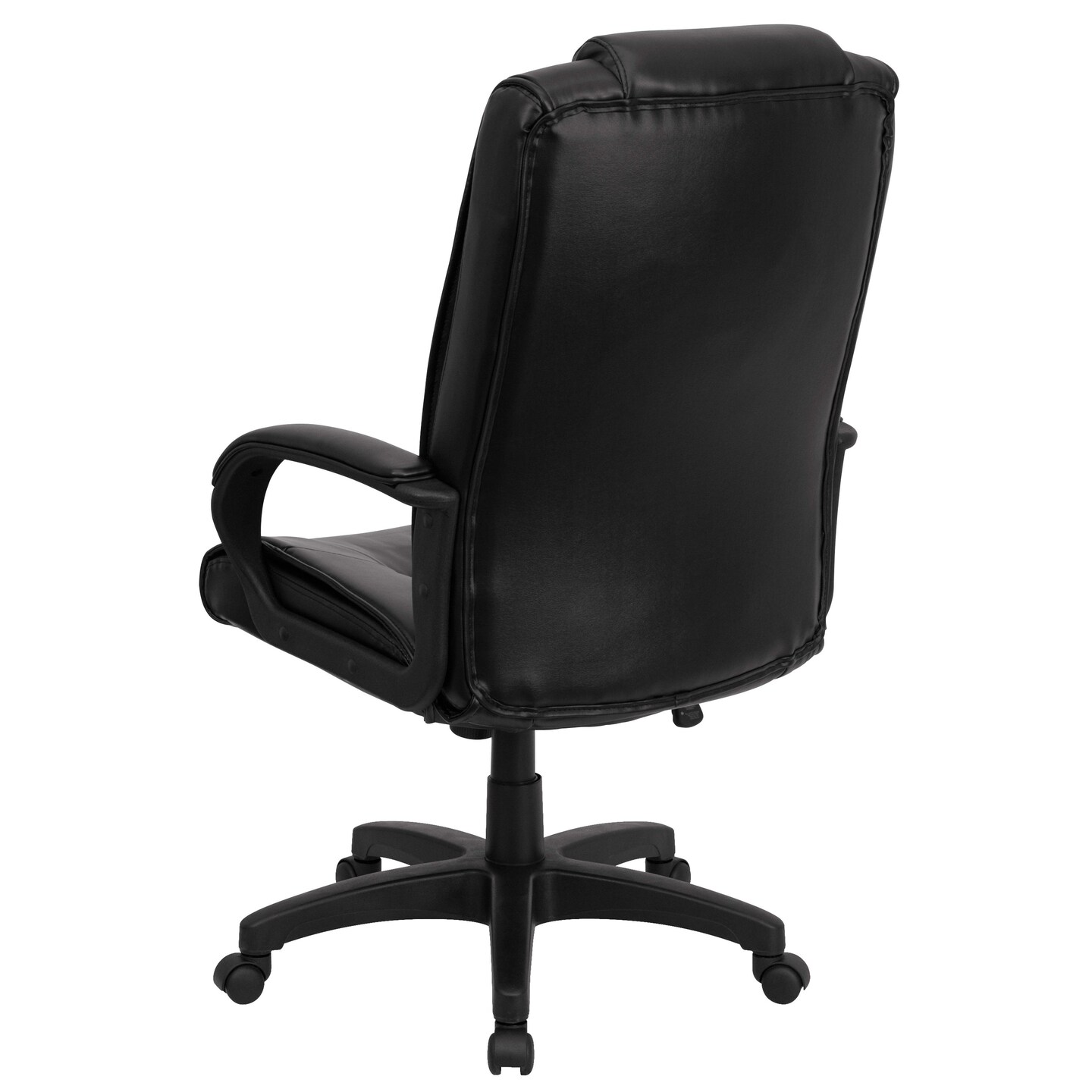 Emma and Oliver High Back Leather Executive Swivel Office Chair with Oversized Headrest and Arms