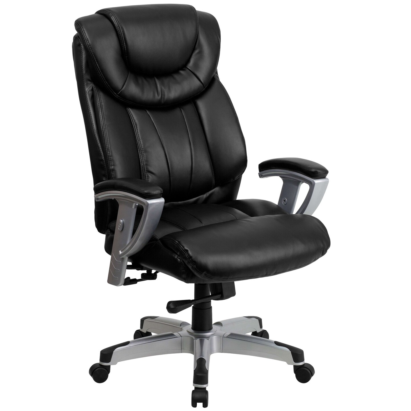 Emma and Oliver 400 lb. Big &#x26; Tall High Back Ergonomic Office Chair, Silver Adjustable Arms