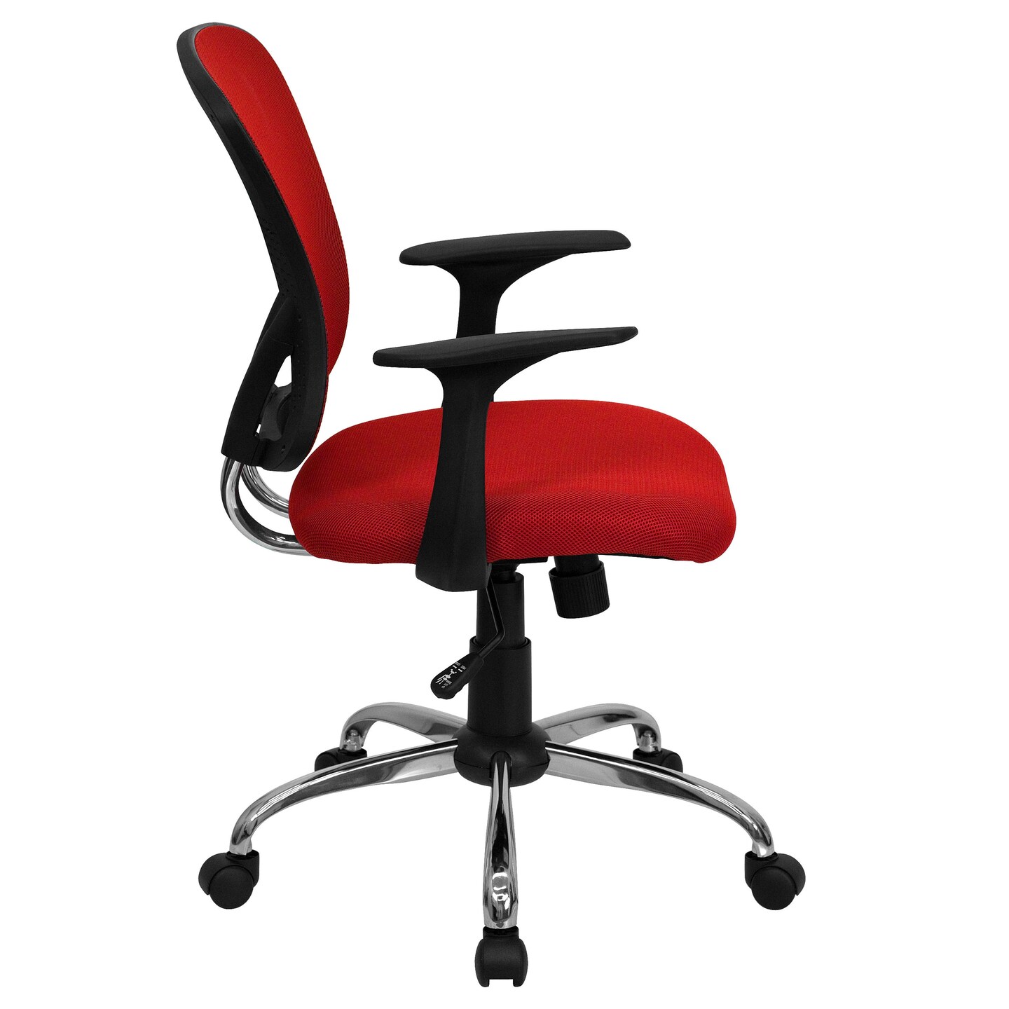 Emma and Oliver Mid-Back Mesh Swivel Task Office Chair with Chrome Base and Arms