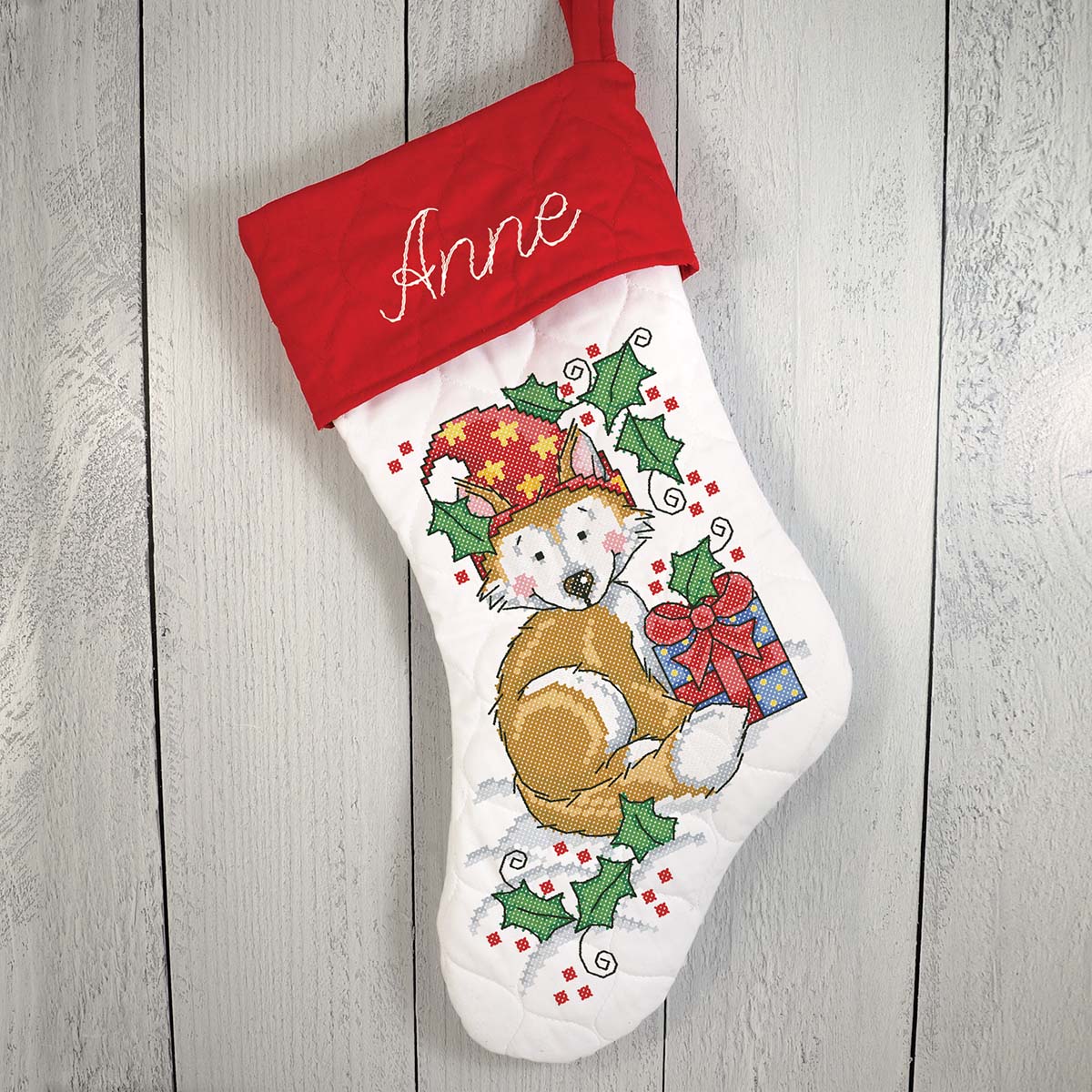 Herrschners Festive Fox Stocking Stamped Cross-Stitch Kit | Michaels