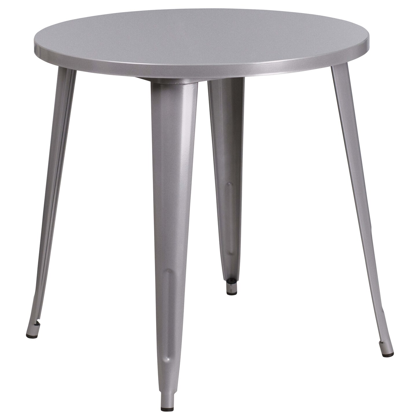 Emma and Oliver Commercial Grade 30&#x22; Round Metal Indoor-Outdoor Table Set with 2 Cafe Chairs