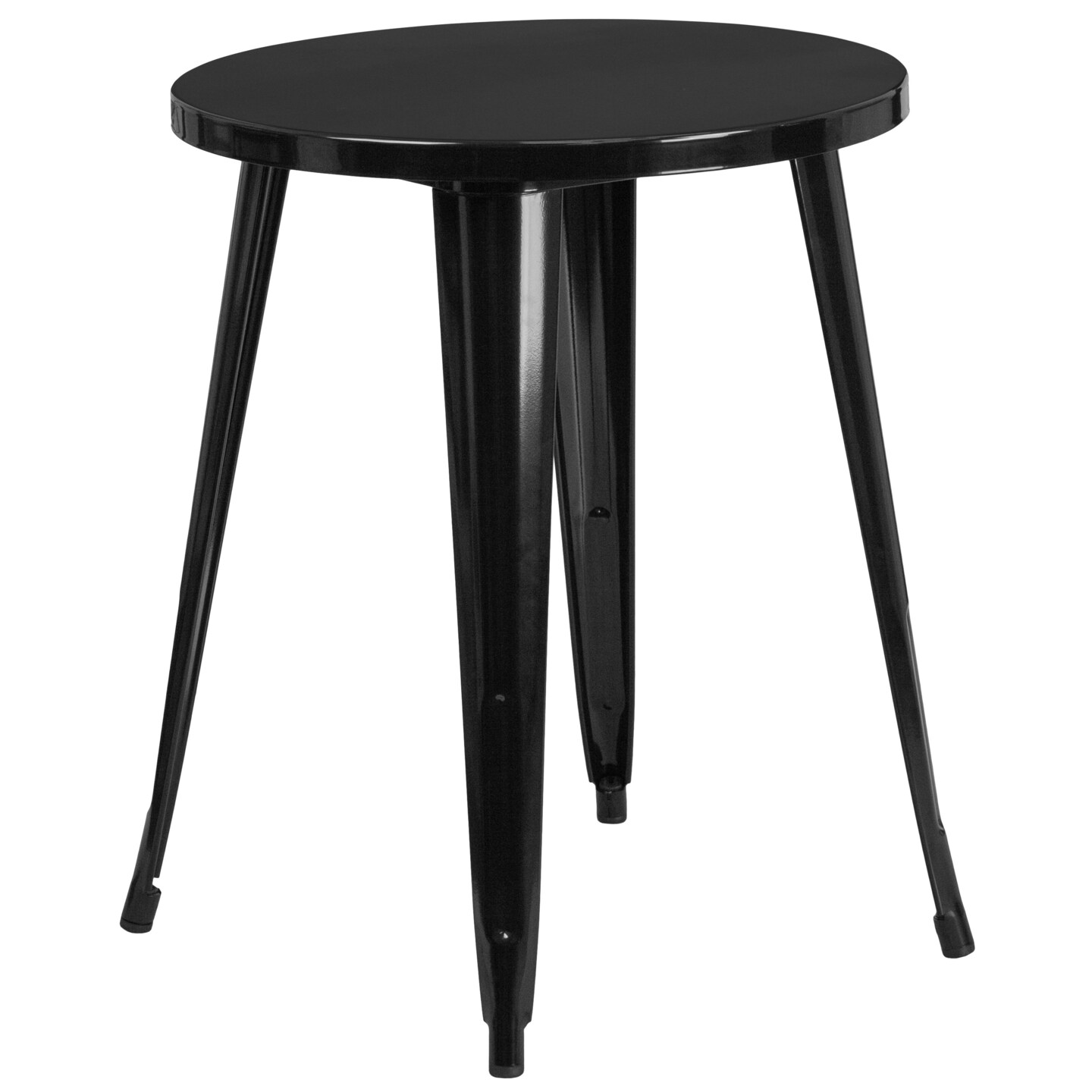 Emma and Oliver Commercial Grade 24&#x22; Round Metal Indoor-Outdoor Table Set with 4 Cafe Chairs