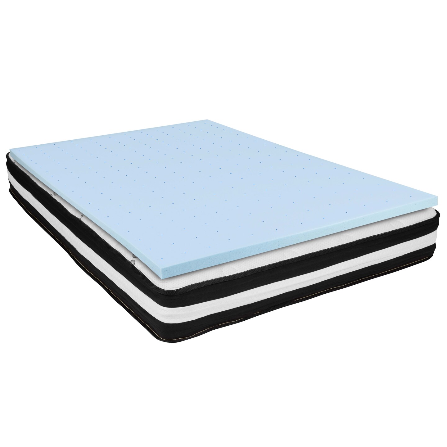 Emma and Oliver 10" Mattress & Gel Memory Foam Topper Bundle Set