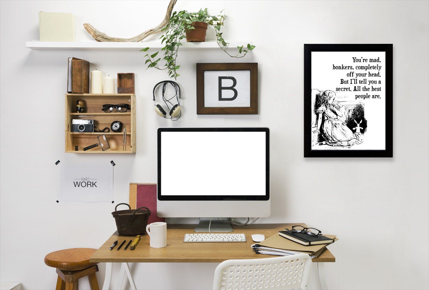 Alice In Wonderland Youre Mad Quote by Tanya Shumkina Frame  - Americanflat