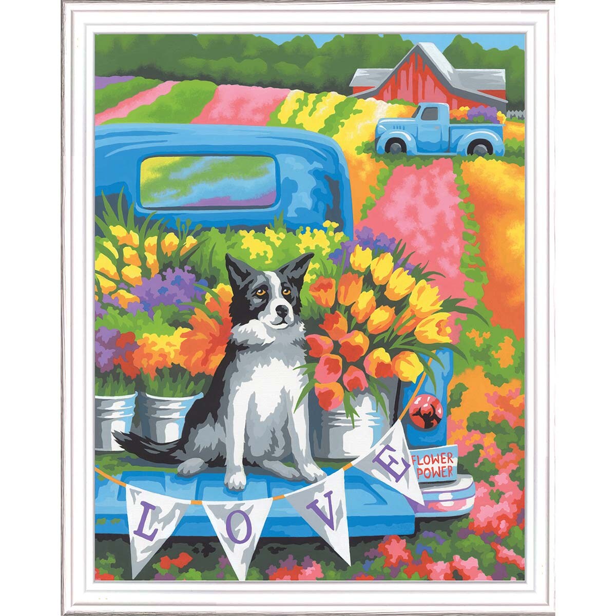 Paintworks Flower Power Dog Paint by Number Kit Michaels