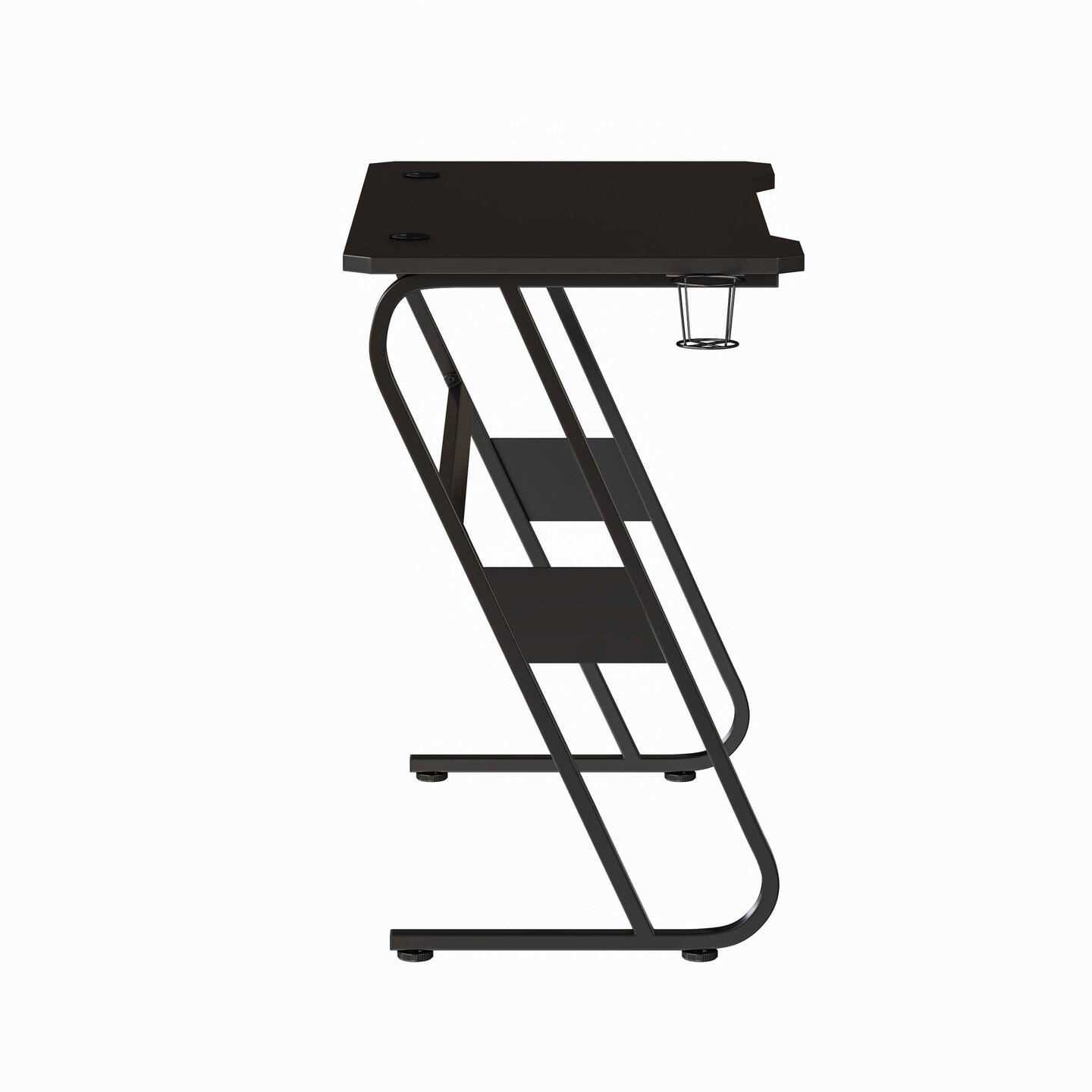 Emma and Oliver Professional Gaming Ergonomic Desk with Cup Holder and Headphone Hook