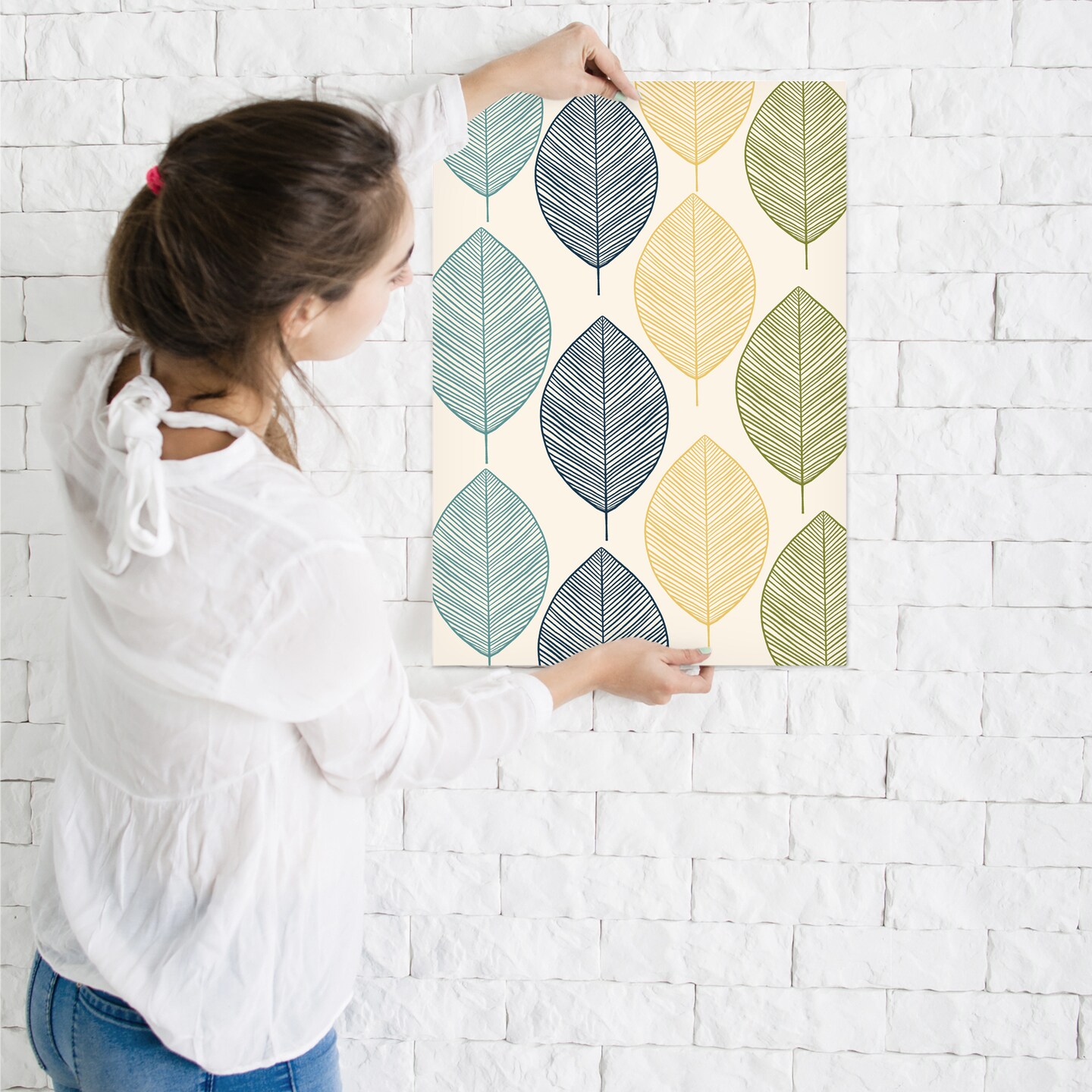 Leaves Multicolor by Lisa Nohren  Poster Art Print - Americanflat